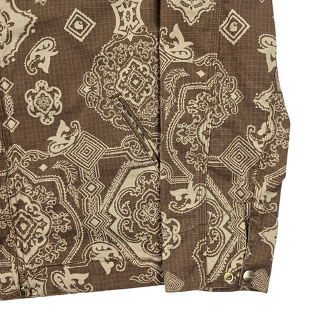 Carhartt WIP Detroit Bandana Pattern Jacket Brown Men's Large