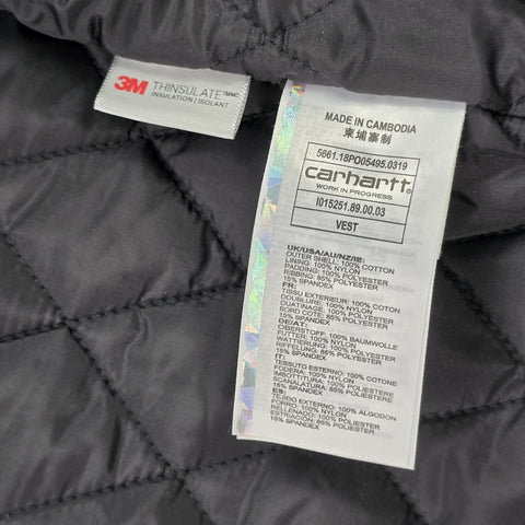 Carhartt WIP Quilted Lined Vest Gilet Jacket Black Men's Small