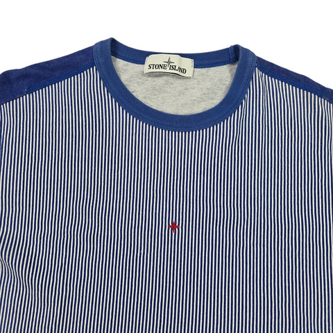 Stone Island Marina Striped Spellout T-Shirt Men's Medium