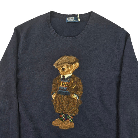Polo Ralph Lauren Bear Knitted Jumper Blue Men's XL
