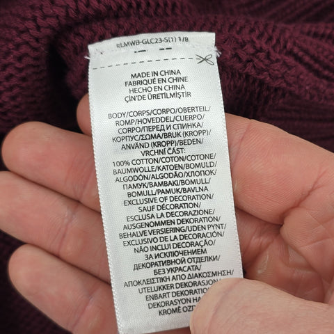 Polo Ralph Lauren Spellout Knitted Jumper Purple Men's Medium