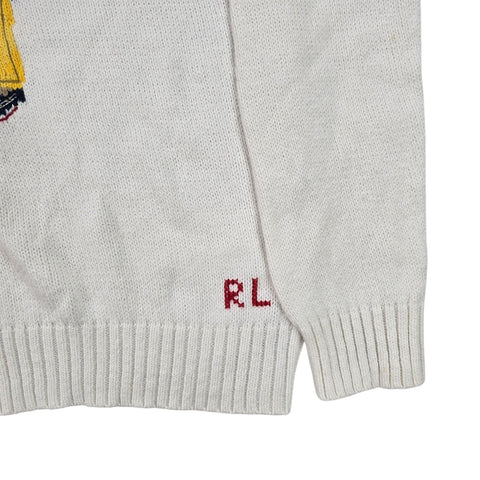 Polo Ralph Lauren Bear Knitted Jumper White Men's Small