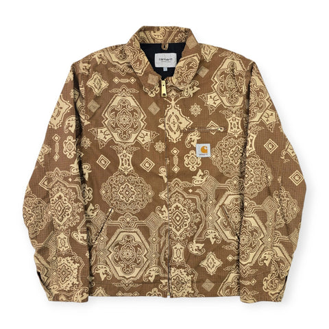 Carhartt WIP Detroit Bandana Pattern Jacket Brown Men's Large