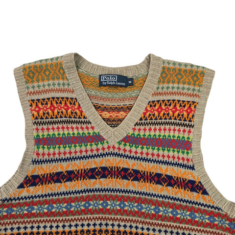 Polo Ralph Lauren Fair Isle Knitted Vest Jumper Men's Medium