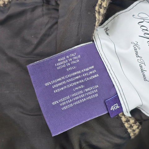 Ralph Lauren Purple Label Cashmere Houndstooth Blazer Men's Size 46L