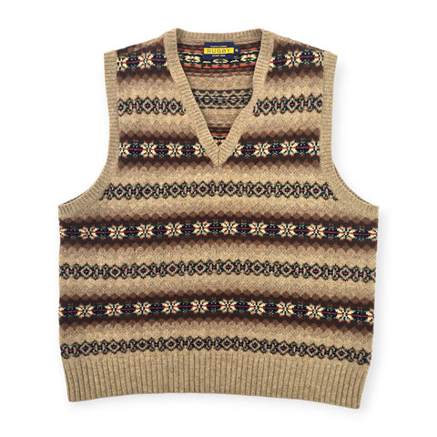 Ralph Lauren Rugby Fair Isle Knitted Vest Jumper Men's XL