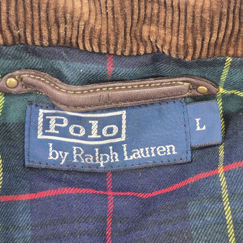 Polo Ralph Lauren Suede Leather Down Puffer Gilet Jacket Brown Men's Large