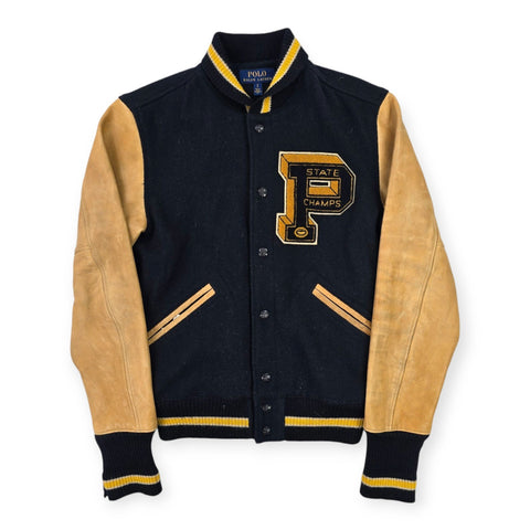 Polo Ralph Lauren Leather Letterman Varsity College Jacket Men's Small