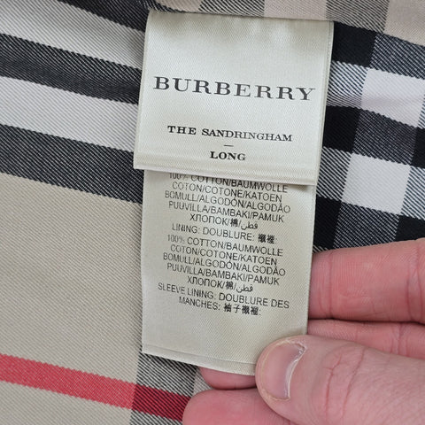 Burberry The Sandringham Double Breasted Trench Coat Black Men's Medium