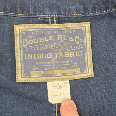 RRL Ralph Lauren Cotton Linen Engineer Coat Blue Men's Small