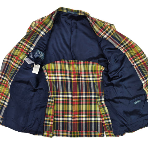 Polo Ralph Lauren Blazer Bradford Sportscoat Madras Blazer Jacket Men's 42S