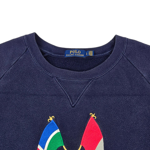 Polo Ralph Lauren Rare Cross Flags Sweatshirt Blue Men's Large