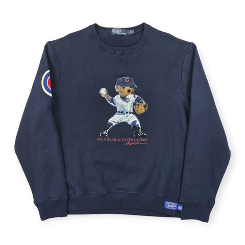 Polo Ralph Lauren Rare MLB Bear Cubs Baseball Sweatshirt Blue Mens Large