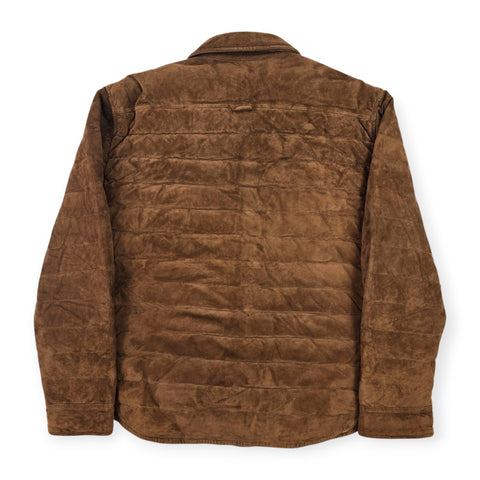 Polo Ralph Lauren Suede Leather Down Puffer Jacket Brown Men's XL