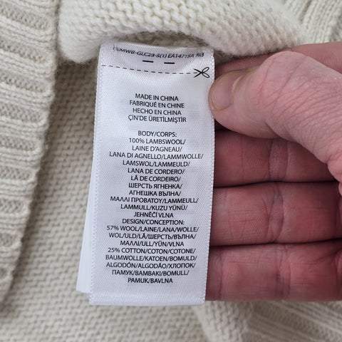 Polo Ralph Lauren USA Flag Bear Knitted Jumper Cream Women's Small