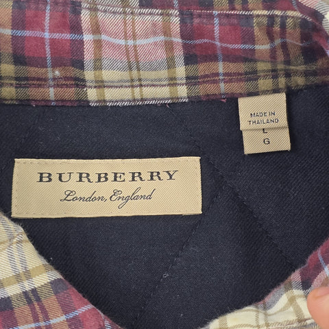Burberry London Padded Checkered Shirt Jacket Men's Large