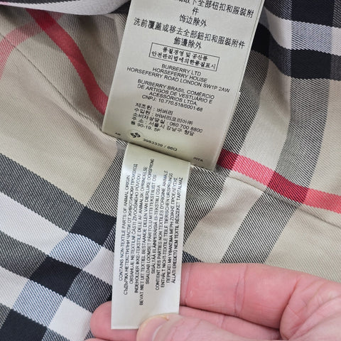 Burberry Kensington Double Breasted Nova Check Trench Coat Brown Men's Large