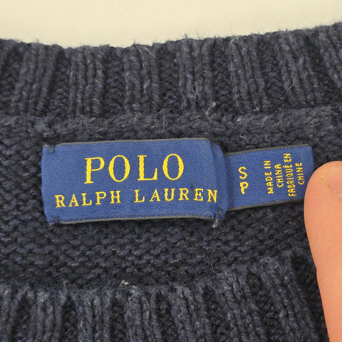 Polo Ralph Lauren USA Flag Bear Knitted Jumper Blue Women's Small