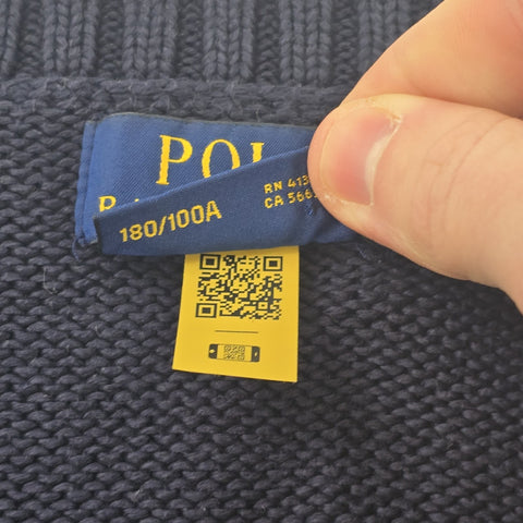 Polo Ralph Lauren USA Flag Knitted Jumper Blue Men's Large