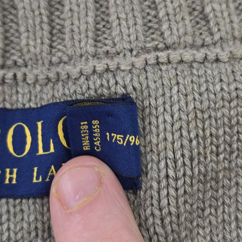 Polo Ralph Lauren Tiger Cable Knit Camouflage Cricket Jumper Men's Medium