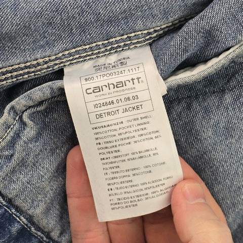 Carhartt WIP Detroit Denim Bomber Jacket Blue Men's Medium