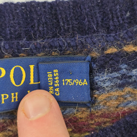 Polo Ralph Lauren Fair Isle Pattern Knitted Jumper Men's Medium