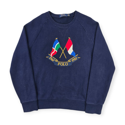 Polo Ralph Lauren Rare Cross Flags Sweatshirt Blue Men's Small