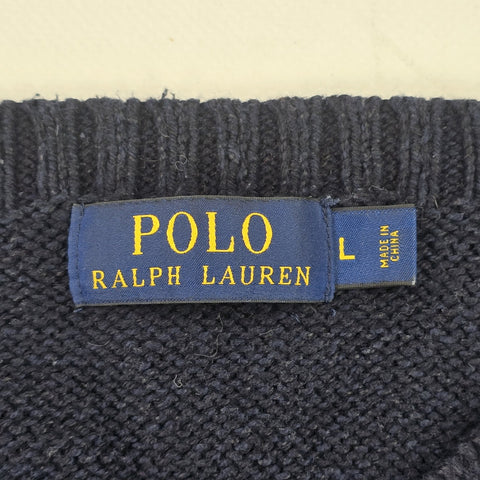 Polo Ralph Lauren Bear Knitted Jumper Blue Men's Large