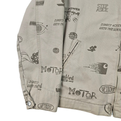 Carhartt WIP Detroit Motor City Graphic Bomber Jacket Brown Men's Large