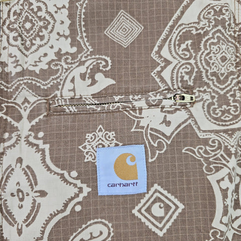 Carhartt WIP Detroit Bandana Pattern Jacket Brown Men's Large