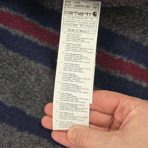 Carhartt Detroit Y2K Workwear Blanket Lined Jacket Brown Men's XXL