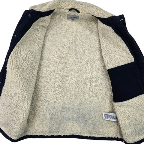 Carhartt WIP Fairmount Sherpa Lined Canvas Jacket Blue Men's Small