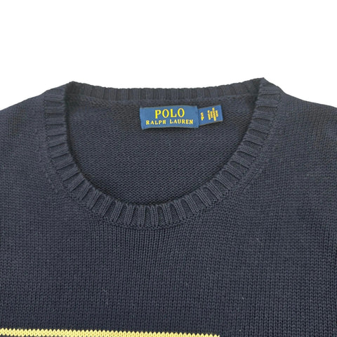 Polo Ralph Lauren Spellout Logo Knitted Jumper Blue Men's Small