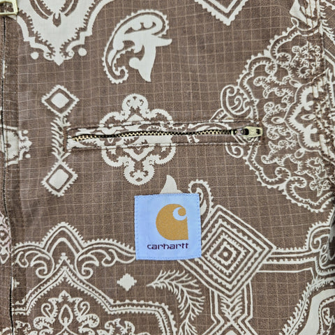 Carhartt WIP Detroit Bandana Pattern Jacket Brown Men's Medium