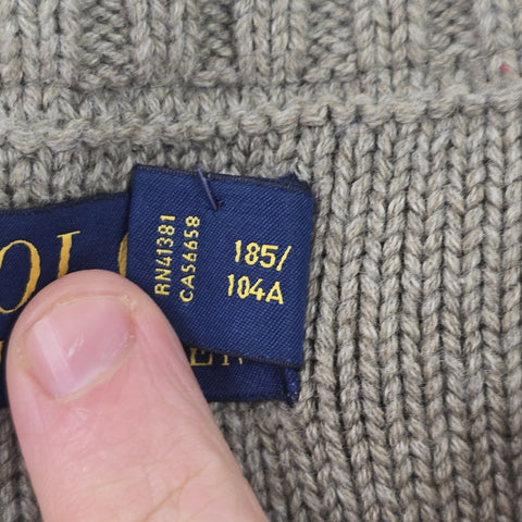 Polo Ralph Lauren Tiger Cable Knit Camouflage Cricket Jumper Men's XL