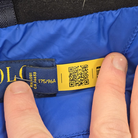 Polo Ralph Lauren Big Pony Tyrol Down Puffer Gilet Jacket Blue Men's Medium