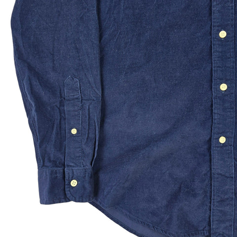 Polo Ralph Lauren Bear Corduroy Long Sleeve Shirt Blue Men's Medium