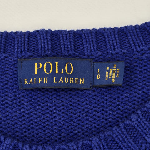 Polo Ralph Lauren Spellout Knitted Jumper Blue Men's Large
