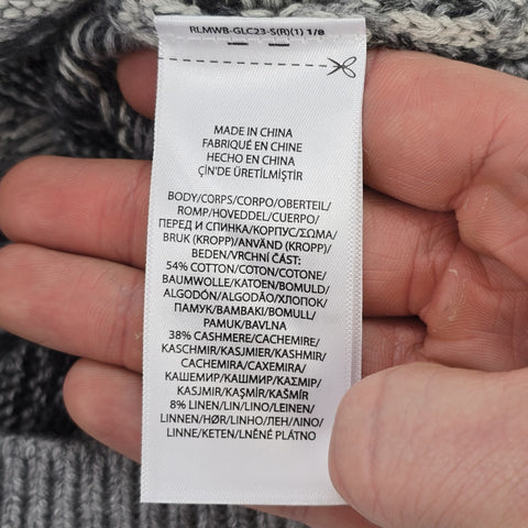 Polo Ralph Lauren Fair Isle Knit Cardigan Vest Jumper Grey Men's Large