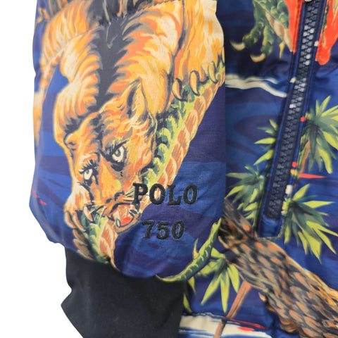 Polo Ralph Lauren 750 Animal Print Down Puffer Jacket Men's Small