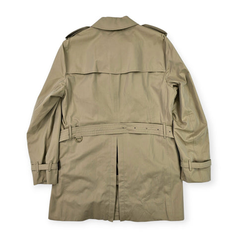 Burberry Kensington Double Breasted Nova Check Trench Coat Brown Men's Large
