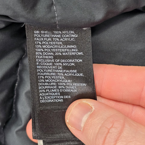 The North Face New Peak 550 Dryvent Down Puffer Jacket Black Men's Large