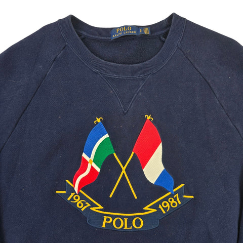 Polo Ralph Lauren Rare Cross Flags Sweatshirt Blue Men's Small
