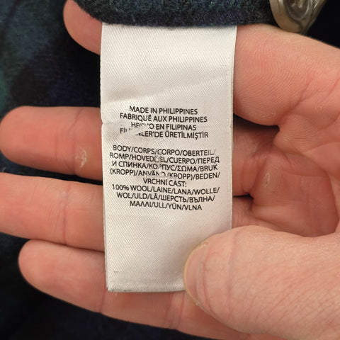 Polo Ralph Lauren Plaid Checkered Wool Overshirt Jacket Men's Medium