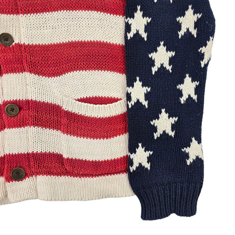 Polo Ralph Lauren USA Flag Shawl Knitted Cardigan Men's Medium