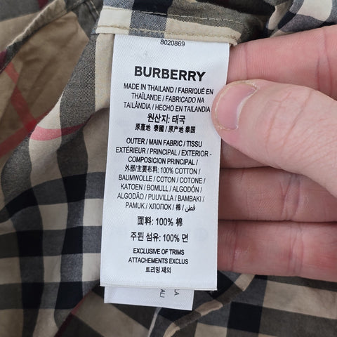 Burberry Caxton Poplin Nova Check Short Sleeve Shirt Men's Large