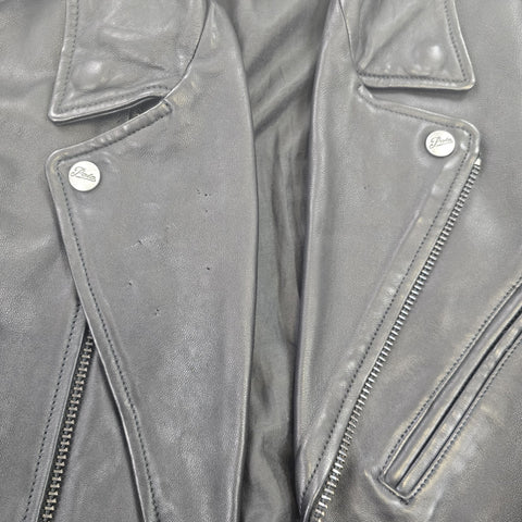 Polo Ralph Lauren Iconic Leather Motorcycle Bomber Jacket Black Men's Large