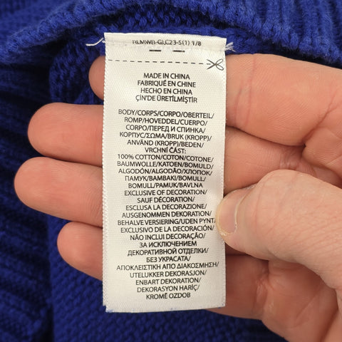 Polo Ralph Lauren Spellout Knitted Jumper Blue Men's Large
