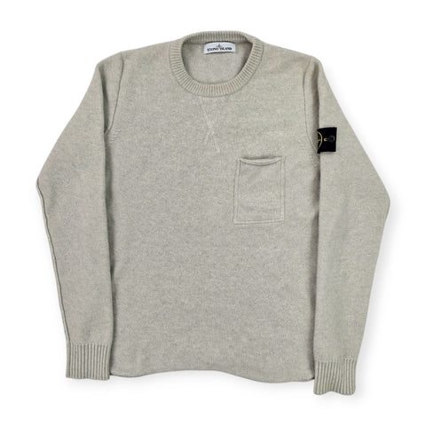 Stone Island 2016 Knitted Crew Neck Pocket Jumper Grey Men's Large