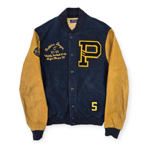 Polo Ralph Lauren Leather Varsity Spellout College Jacket Men's Medium